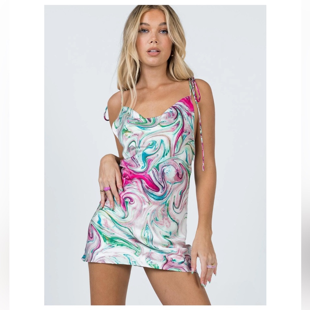 Princess Polly Colourful Cherish Mini Dress Swirl NWT